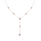 Aveline Necklace in pink gold with rosecut pink sapphires and a delicate drop design