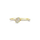 Blooma Ring in yellow gold with a floral diamond cluster and pavé diamond band