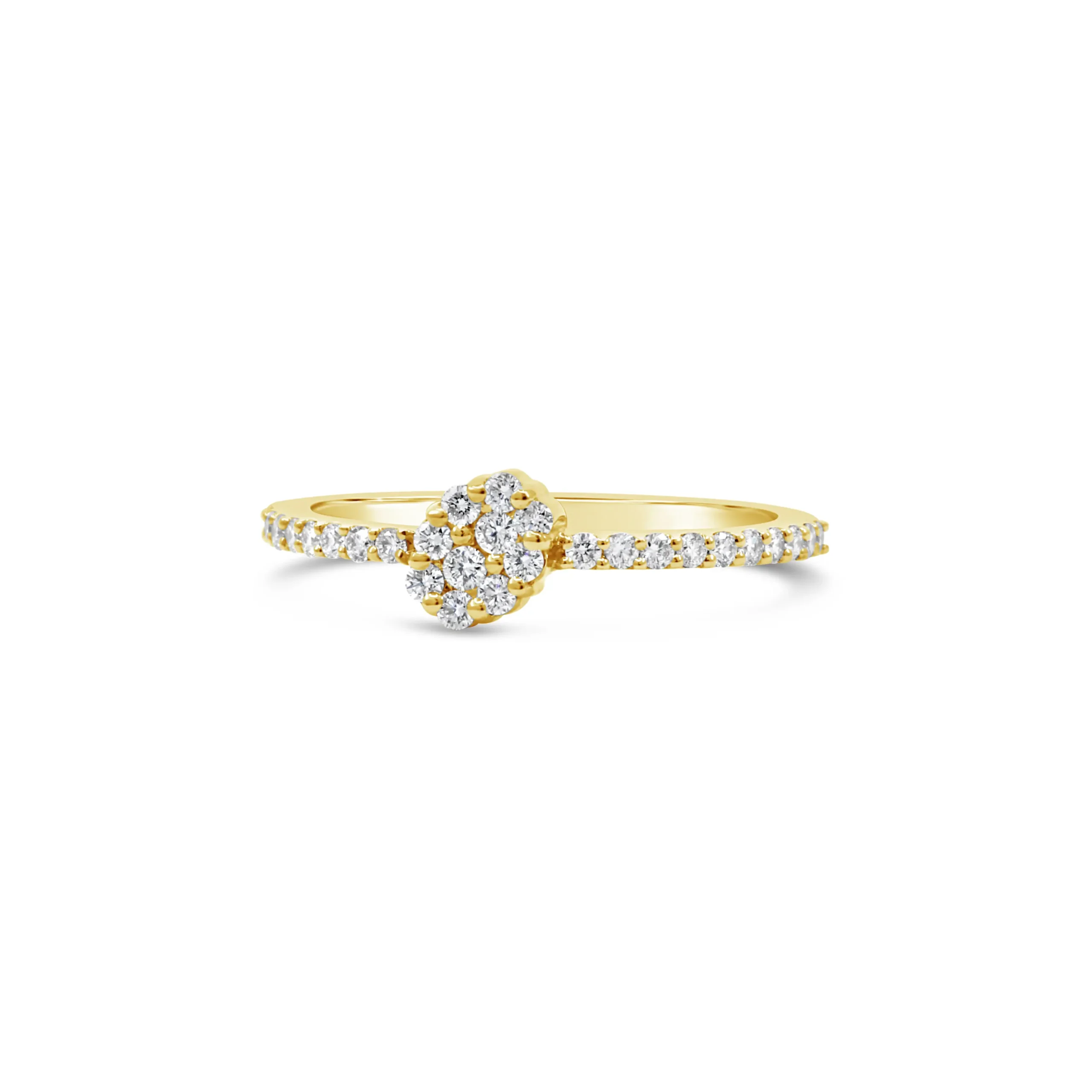 blooma-ring-yellow-gold Blooma Ring in yellow gold with a floral diamond cluster and pavé diamond band