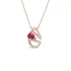 Geometric Pendant ruby diamond geometric pendant necklace in 18kt rose gold with pear-shaped ruby