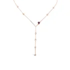 Liora Drop Necklace in pink gold with a heart-shaped ruby and diamond drop details