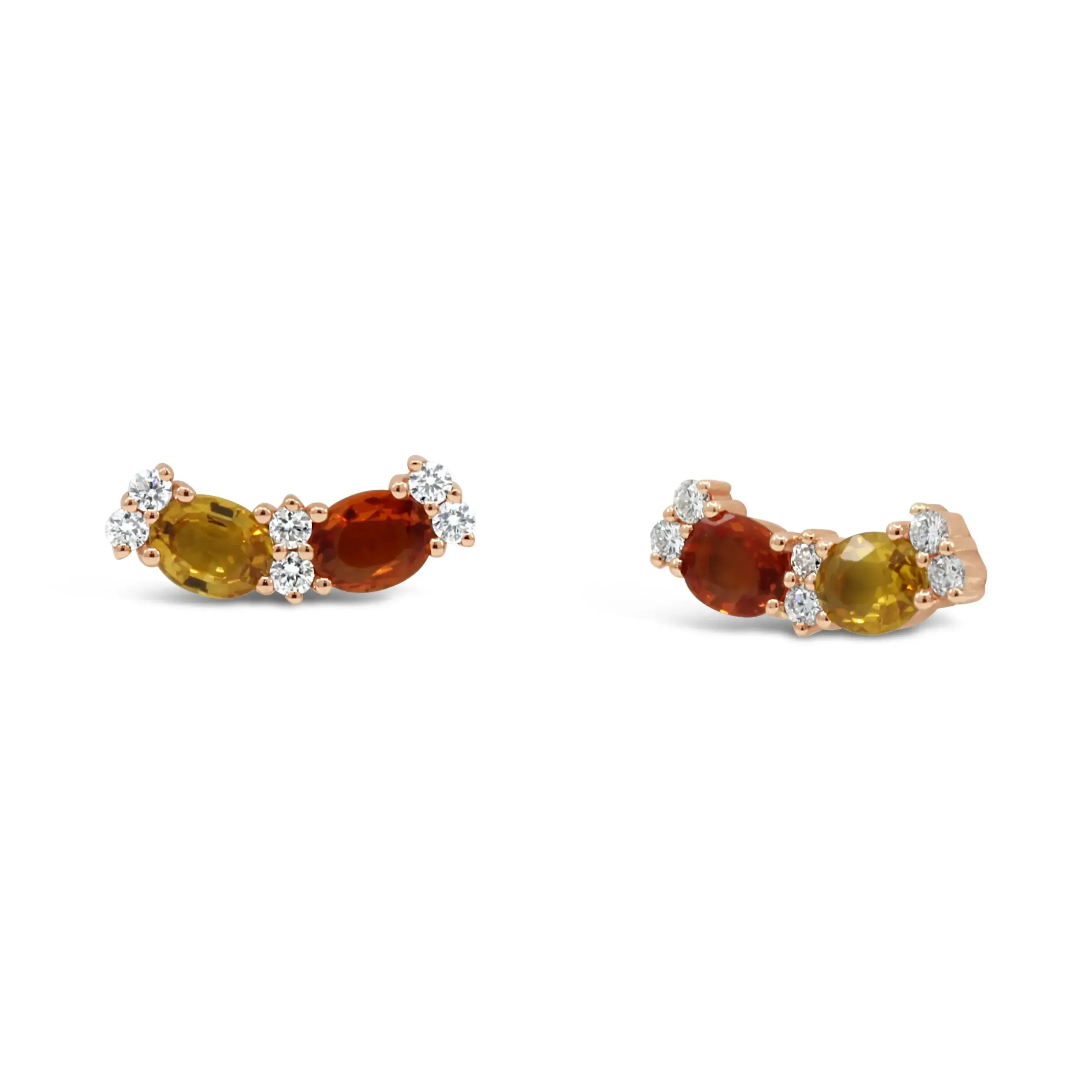 mini-colore-multi-color-sapphire-diamond-stud-earrings Mini Colore multi color sapphire diamond stud earrings in 18kt rose gold