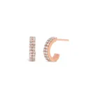Nett Hoop Earrings in pink gold with pavé diamonds
