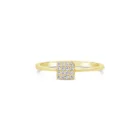 Piazza Ring in yellow gold with a square pavé diamond motif
