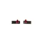 Rettangolo ruby black diamond stud earrings in 18kt rose gold with pear-shaped ruby