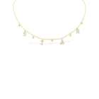 Star Pendant star diamond letter necklace in yellow gold with diamond-set letters and delicate diamond accents