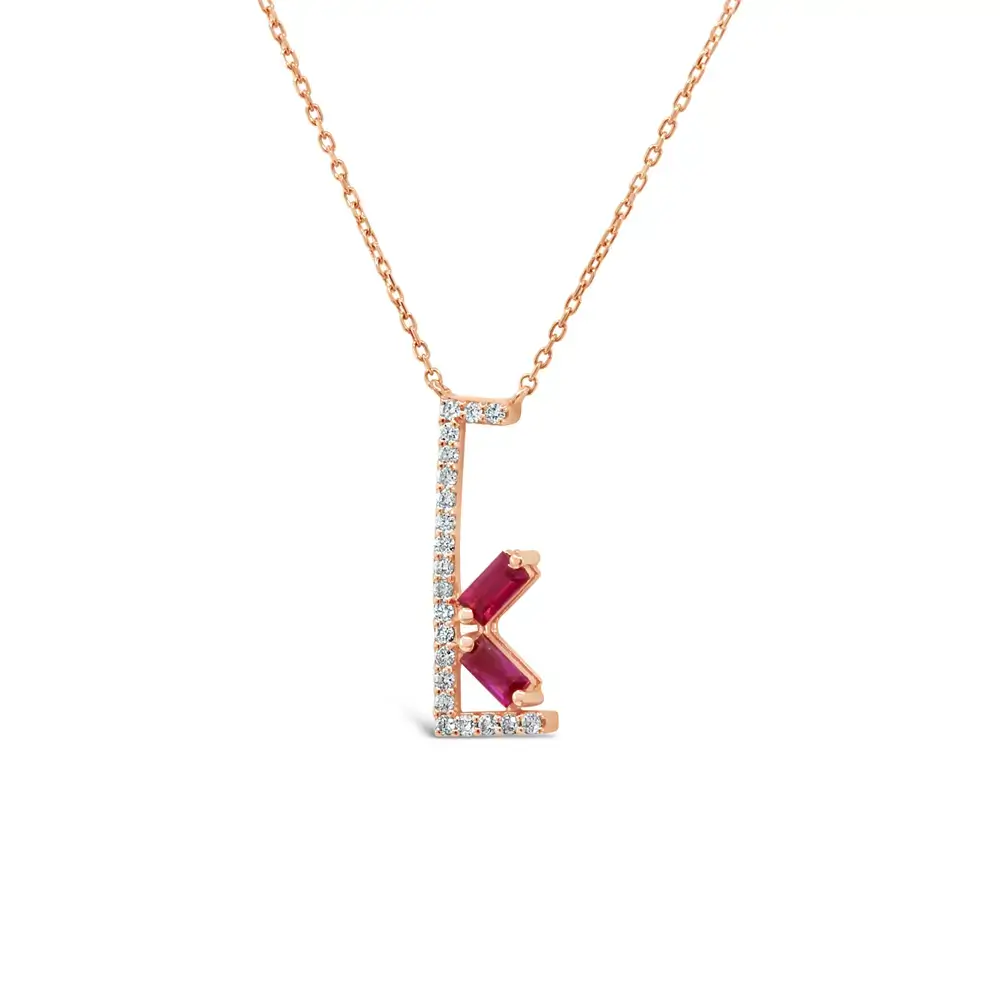 tet-ris-pendant-ruby-diamond-geometric-pendant-necklace Tet-Ris Pendant ruby diamond geometric pendant necklace in 18kt rose gold with baguette ruby design