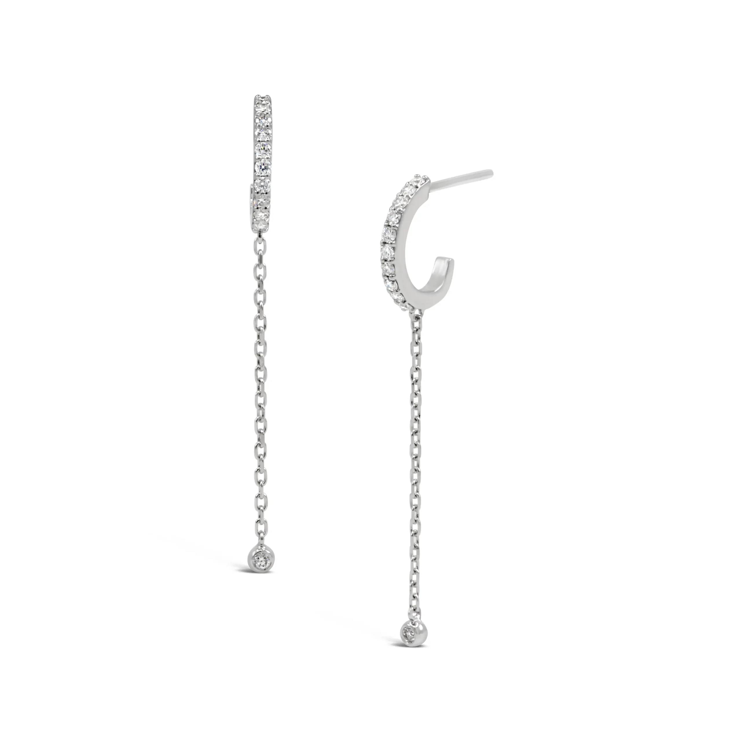 yena-hoop-earrings-white-gold Yena Hoop Earrings white gold with diamond-set hoop and delicate drop chain