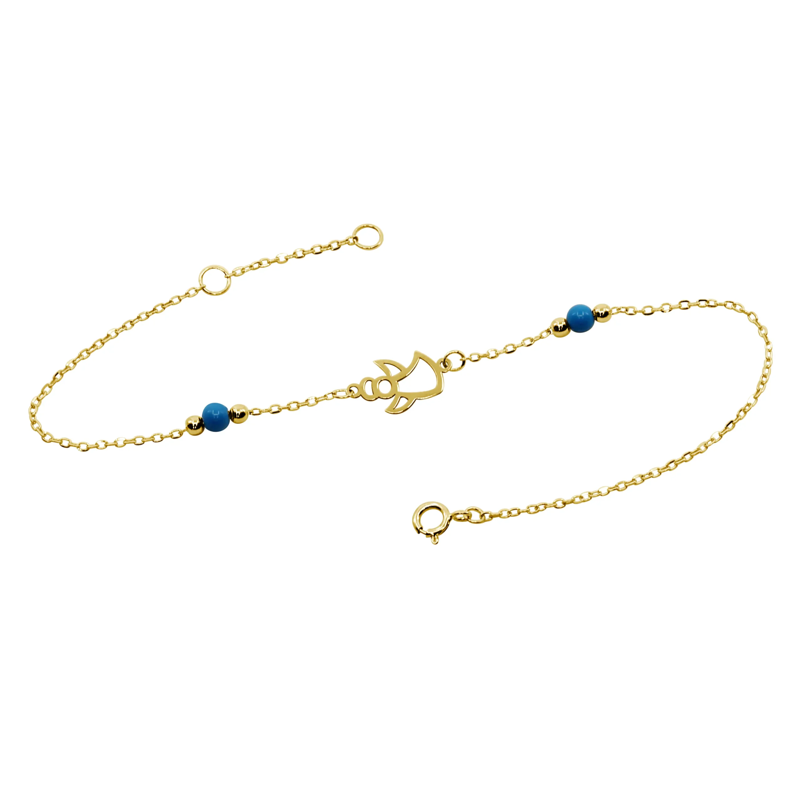 angel-bracelet-yellow-gold angel bracelet yellow gold, yellow gold bracelet, angel bracelet, delicate bracelet, blue bead bracelet, fine jewelry bracelet, everyday bracelet, elegant bracelet, womens bracelet, minimal bracelet