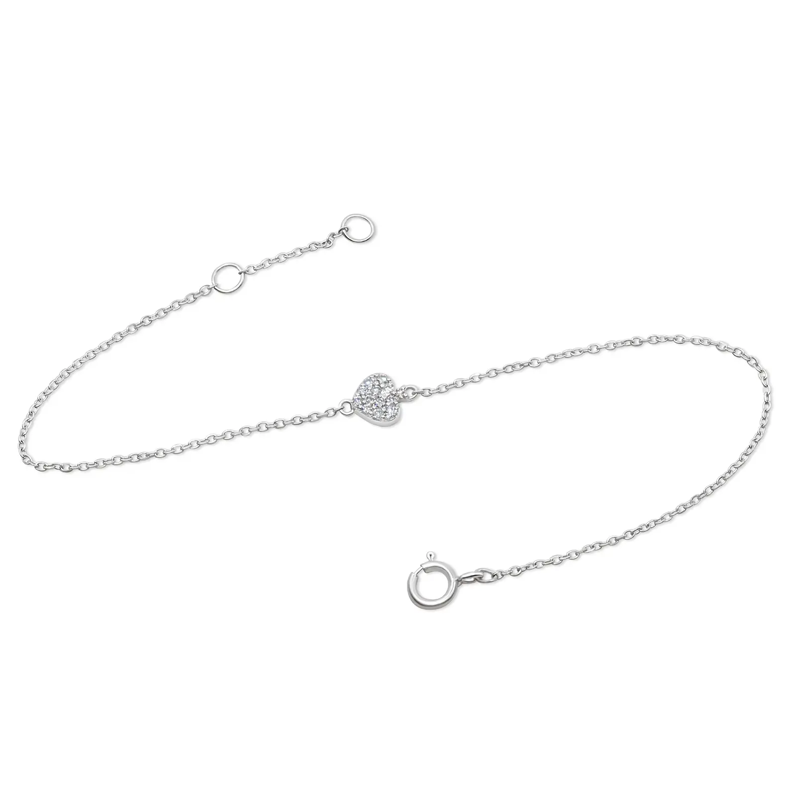 mini-heart-bracelet-white-gold Mini Heart Bracelet in white gold with a pavé diamond heart