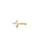 Serphina Ring in pink gold with diamond open wrap design and curved pavé details