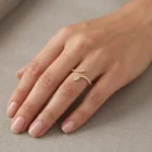 Serphina Ring in pink gold with diamond open wrap design and curved pavé details