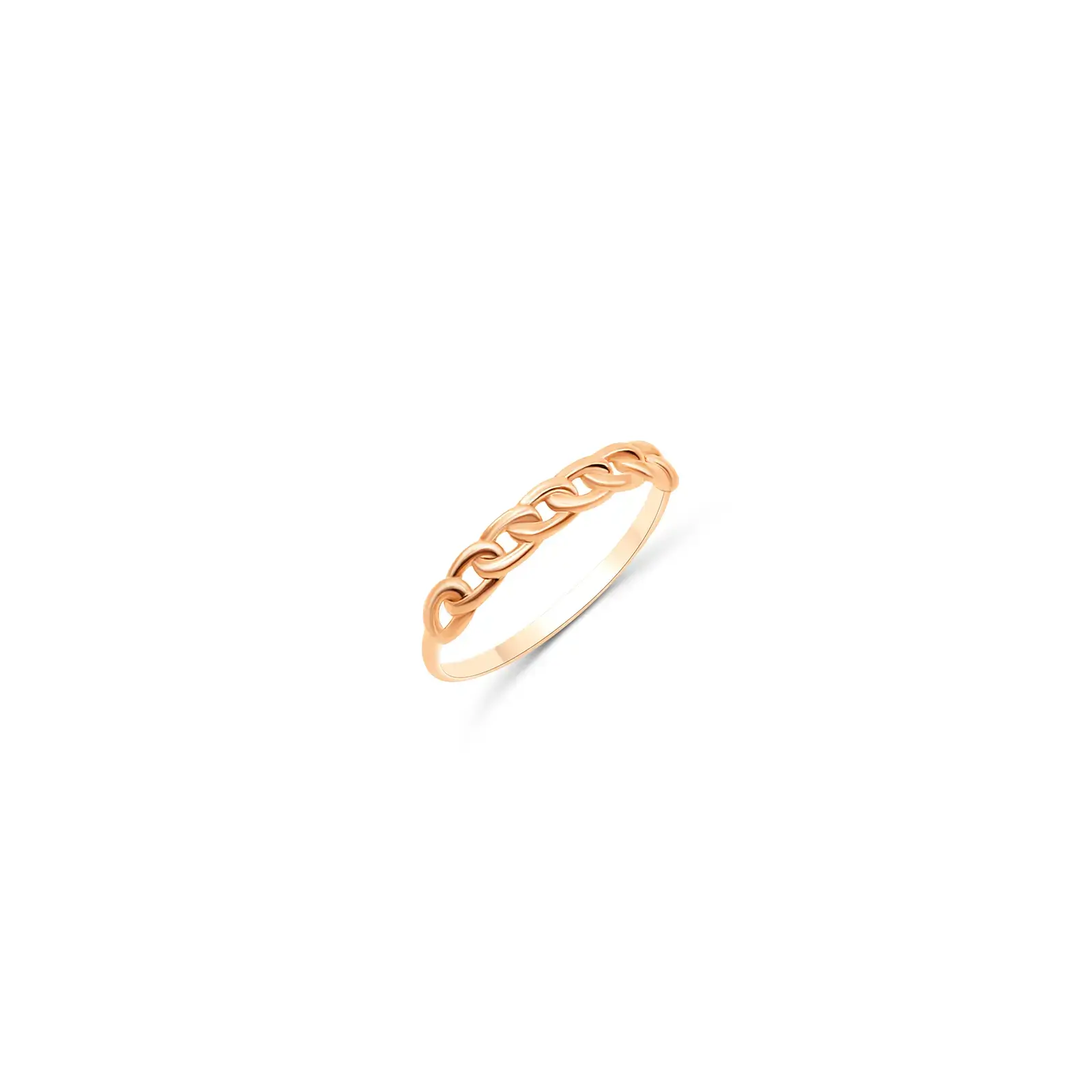 cuban-ring-pink-gold Cuban Ring in pink gold with a delicate chain-link design