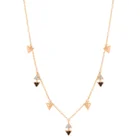 Arrow Drop Necklace in pink gold with diamond accents and black stone arrow drops