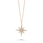 Stella Long Pendant diamond star pendant necklace in 18kt rose gold